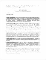 Ley núm. 345-22 Orgánica de Regiones Únicas de Planificación de la República Dominicana