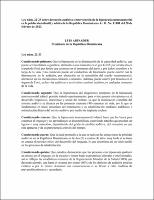 Ley núm. 22-23 sobre detección auditiva e intervención de la hipoacusia neurosensorial en la población infantil y adulta de la República Dominicana